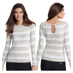 WHBM White House Black Market Knit Striped Sweater Top XL NWT Business Casual